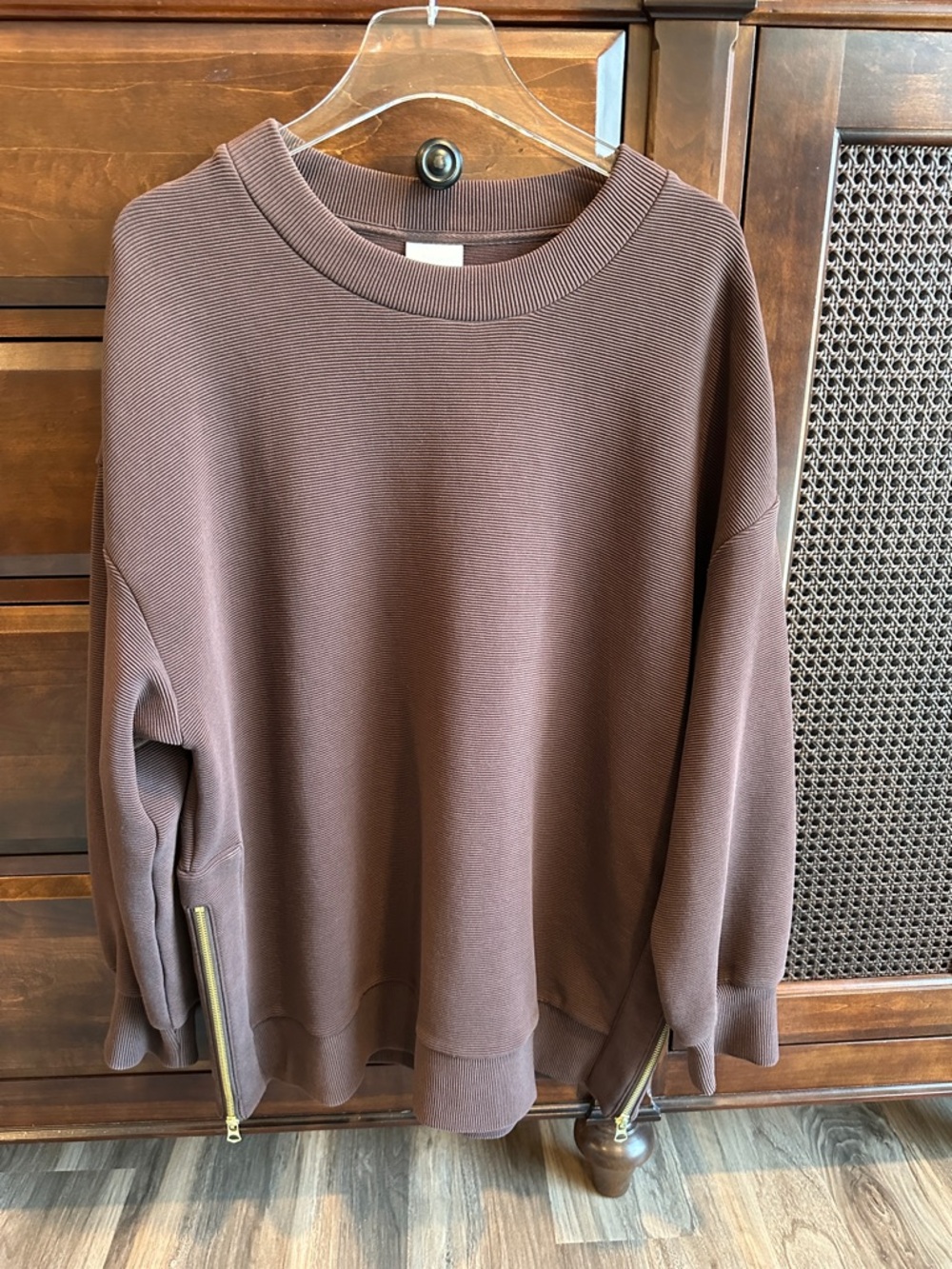 VARLEY Mae Boyfriend Sweatshirt Coffee Bean SIZE LARGE EUC LIKE NEW